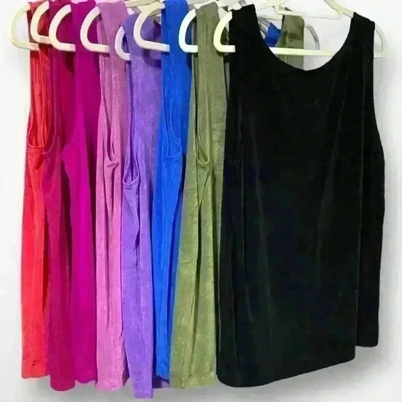 Womens Sleeveless Fuchsia Large Top FLATTERING SMOOTH CONTOUR No Iron - Picture 5 of 8